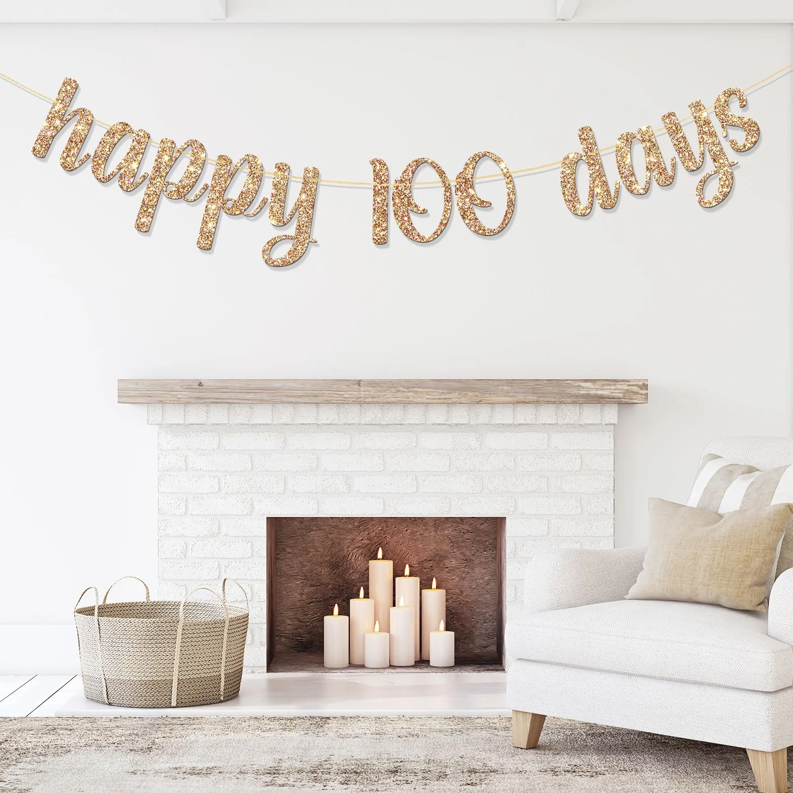Guirlande Happy 100 Days Bébé – Décoration Fête Prénatale Anniversaire Cent Jours
