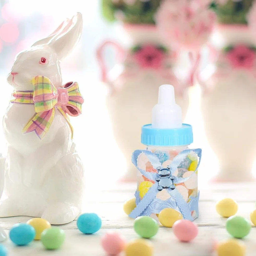 Biberon Boîte à Bonbons 50pcs, Boîtes à Bonbons Party Favors pour Baby Shower Wedding Party Favors Cadeaux Décorations(Bleu)