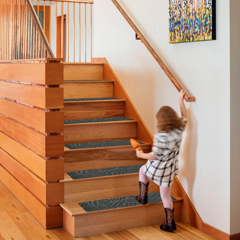 Lot de 15 tapis d'escalier autocollants antidérapants souples réutilisables pour animaux enfants personnes âgées