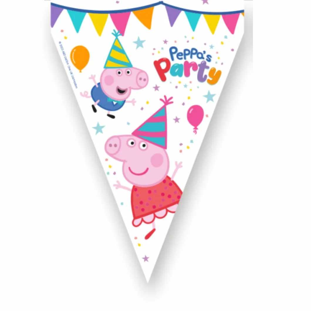 Fanion d'anniversaire Peppa Pig, Décoration d'enfant 3 M