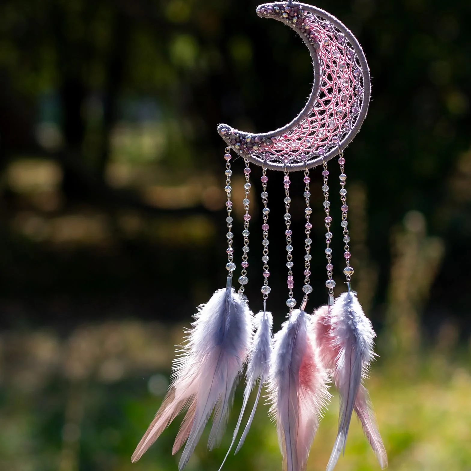 PATIKIL 8 Pouces Anneaux Attrape-Rêves Lune, 4 Pcs Cerceaux Métalliques Macramé, Argent
