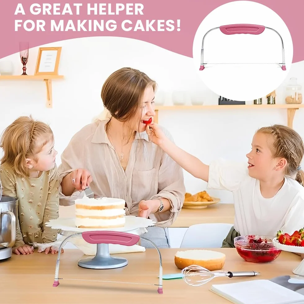 Coupe Gâteau Patisserie Acier Inoxydable Cake Cutter Diviseur avec Poignée