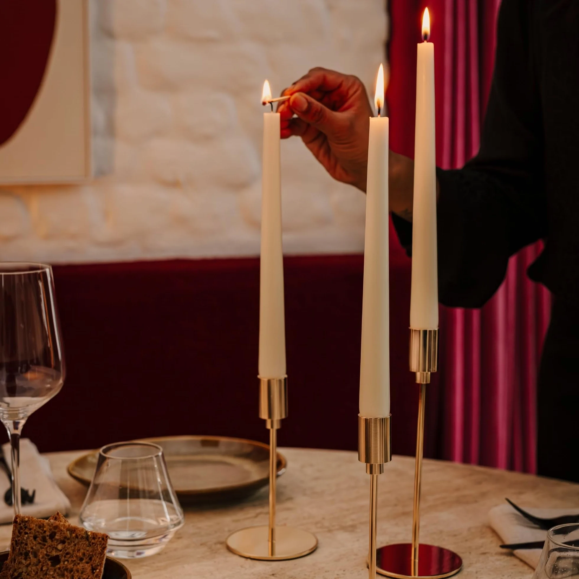 Bougies de ménage dîner 21/220 mm, ivoire