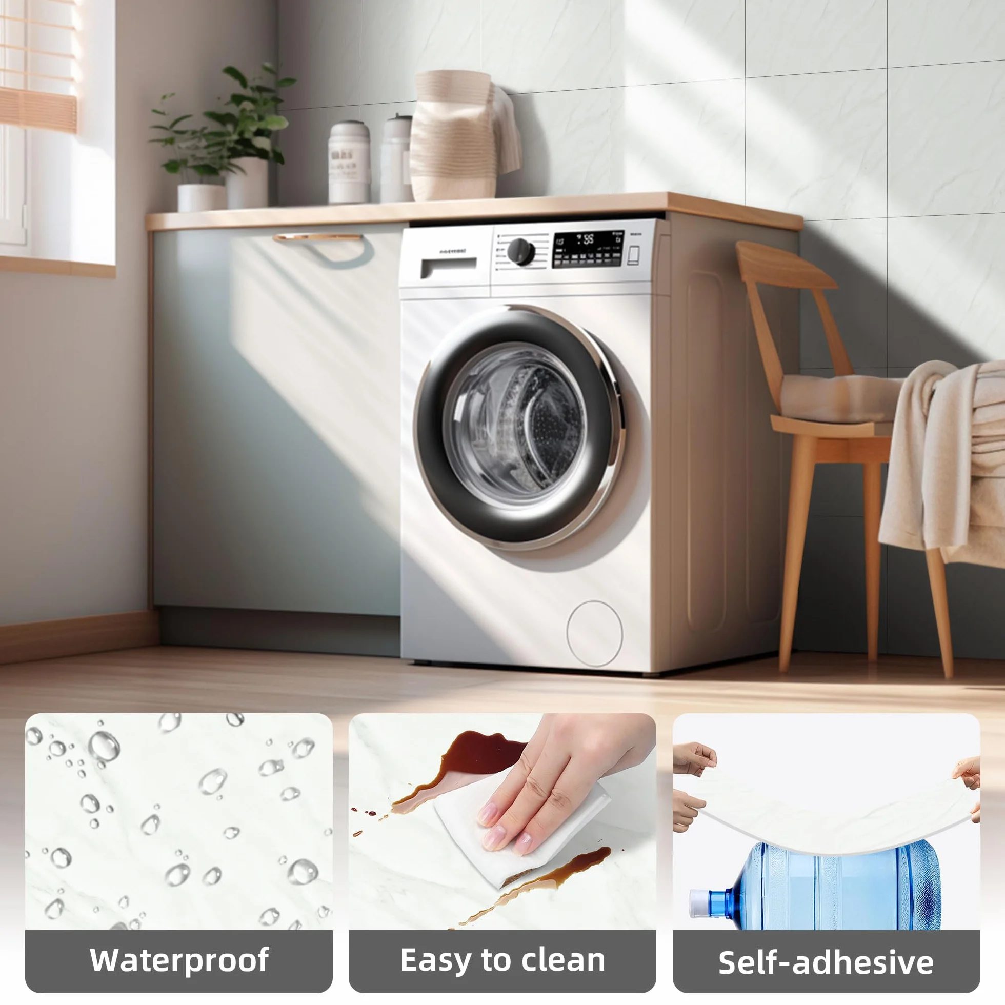 Vieshful Carrelages Adhésifs en Marbre 30 x 30 cm pour Cuisine Salle de Bains