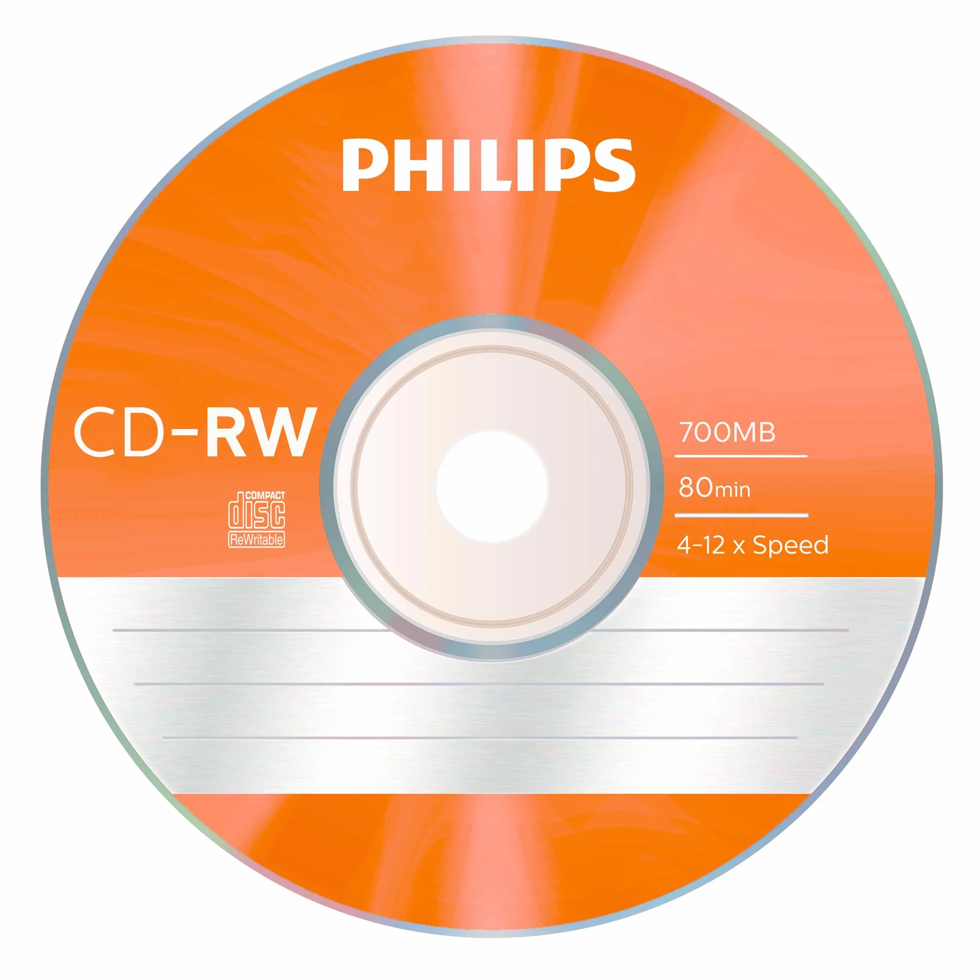 Philips CD-RW nośniki o wysokiej prędkości High-speed (700 MB / 80 minut, 4-12x prędkość, 5 szt. kolorowe Slim Case, wielokrotnego zapisu / nadpisywalne)