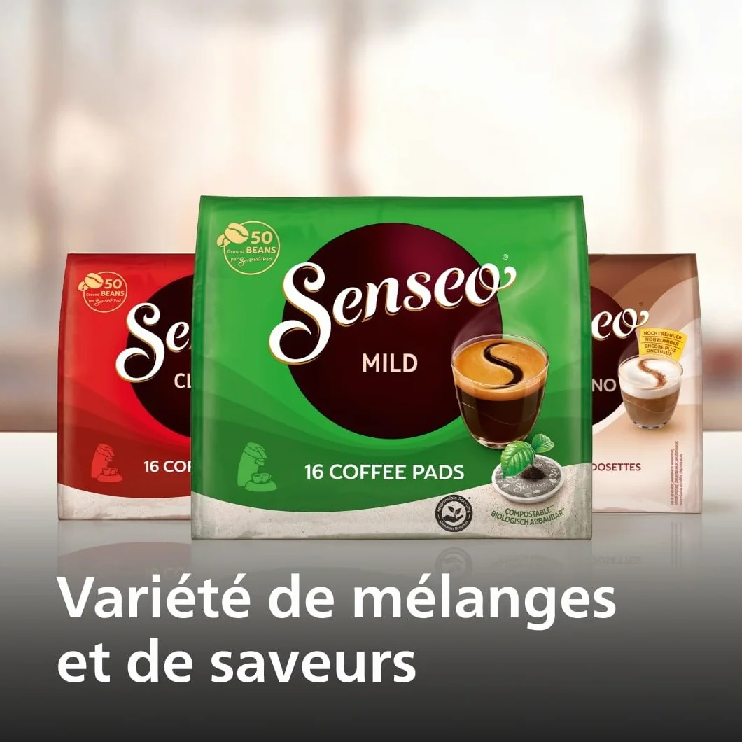 Philips Senseo Original Plus Machine à café à dosettes, Sélection intensité café, Technologie Coffee Boost, 2 tasses, Plastique recyclé, Bleu Paon