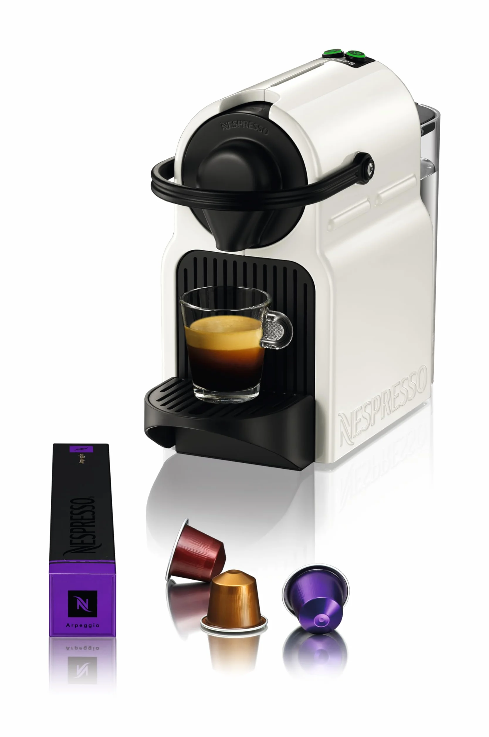Nespresso Krups Inissia Blanche Machine à Café 19 Bars Design Compact Arrêt Automatique
