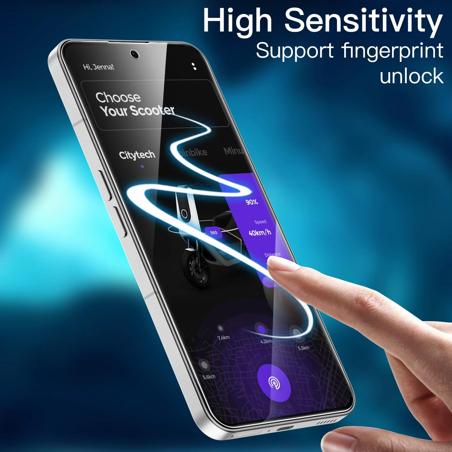 JETech Ochraniacz Ekranu dla Nothing Phone 2 6,7 Cala, 9H Screen Protector Szkło Hartowane Film Folia, Odporny na zarysowania, HD Przezroczyste, 3 Sztuki