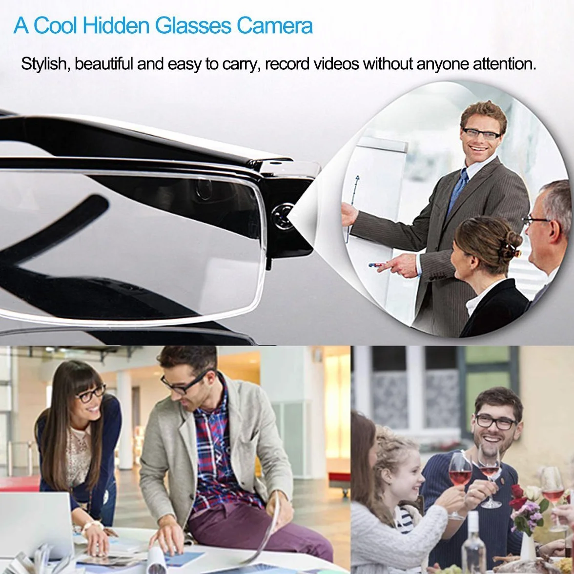HD szpiegowskie okulary aparatu 1080P - Mini DV kamera ukryta filmy audio rejestrator DVR sportowy aparat sportowy moda przenośna okulary przeciwsłoneczne 16 GB Karta pamięci