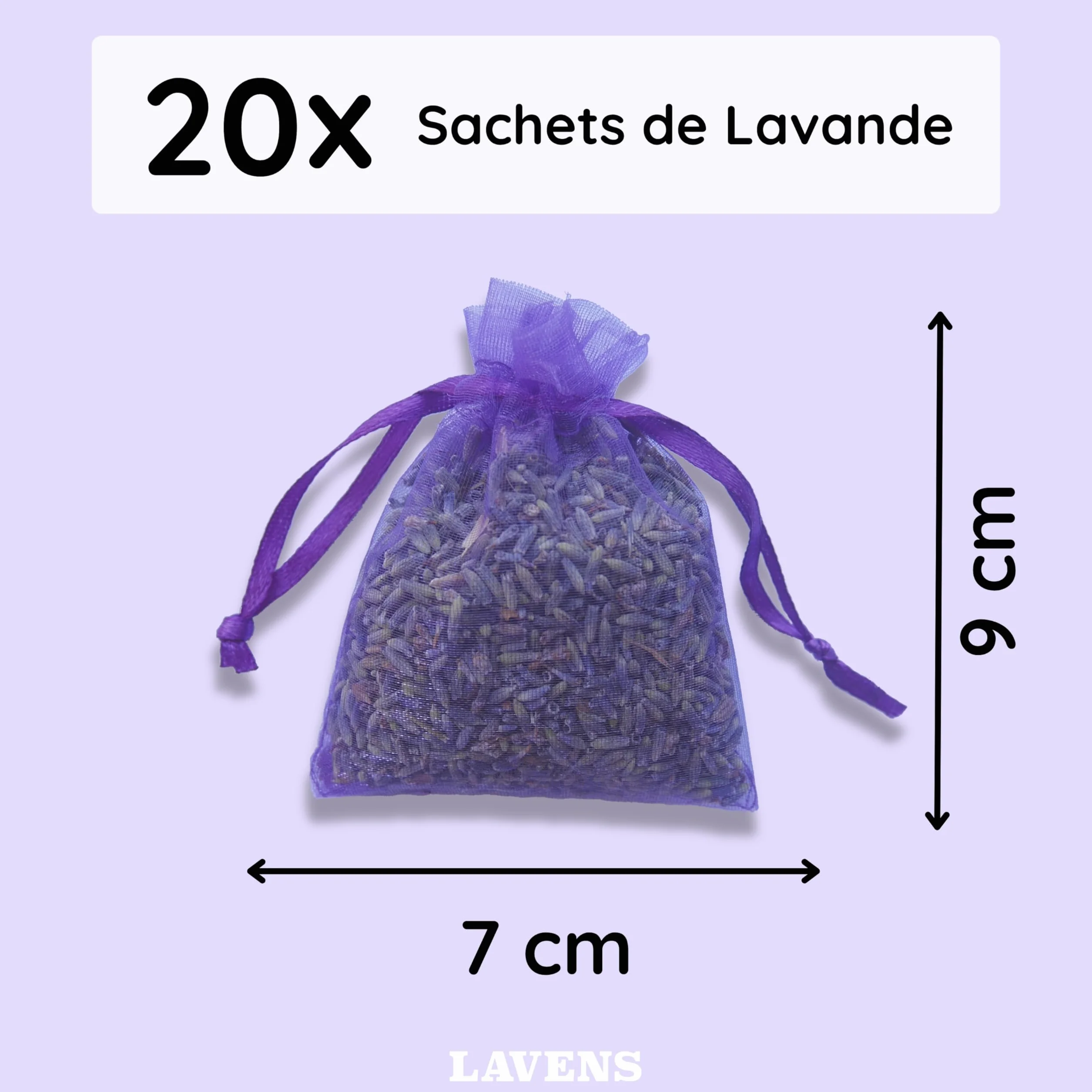 LAVENS Sachets de lavande parfumés 120G Origine Provence France pour armoire et linge