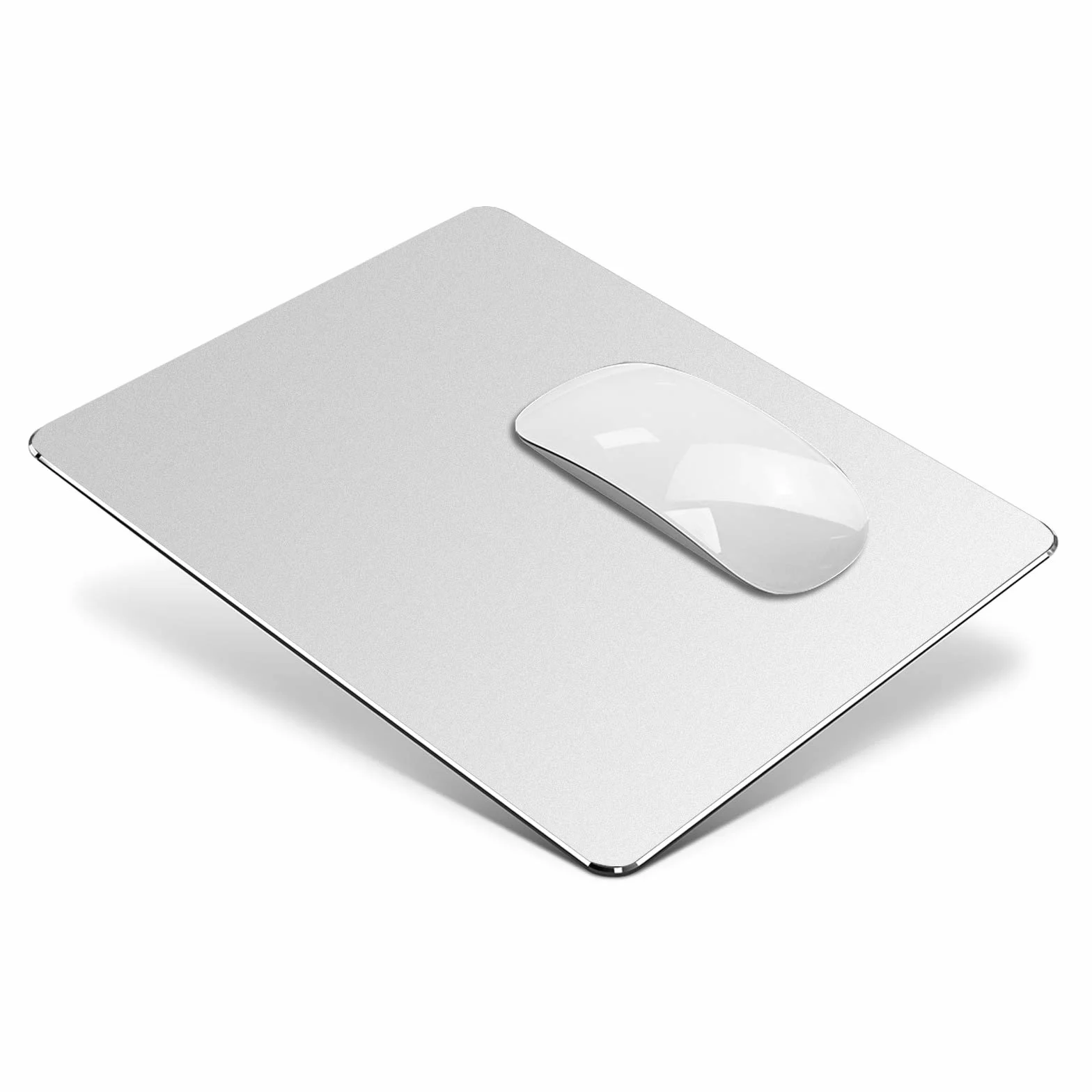 VAYDEER Tapis de Souris Rigide Double Face Aluminium 23x18 cm Argenté Jeux Bureau