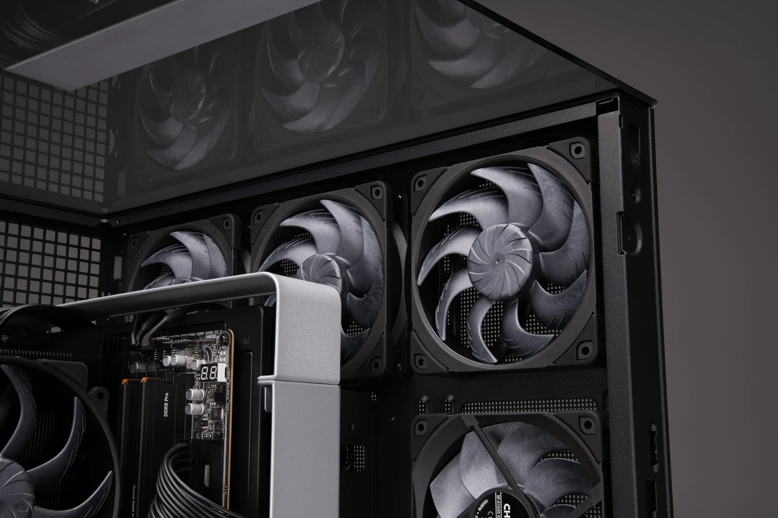 Noctua NF-A12x25 G2 PWM Sx2-PP chromax.black, Dwuwentylatorowy Zestaw do Stosowania w Układzie Sąsiadującym oraz Push-Pull (Czarny)