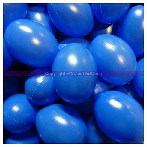 Lealoo 25 Oeufs en Plastique Bleu Brillant 6 cm Pâques Chasse aux Oeufs