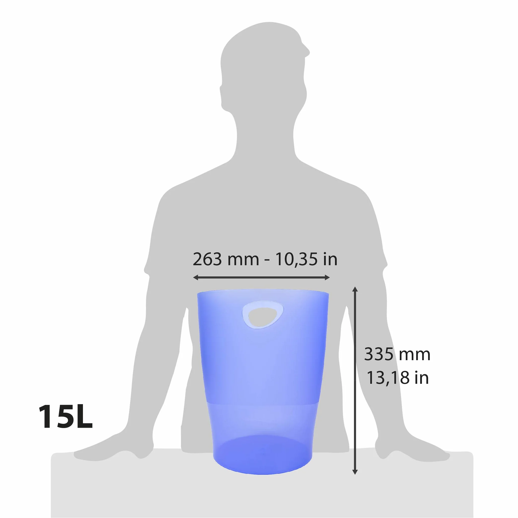 EXACOMPTA Corbeille à papier ECOBIN bleu glacé transparent