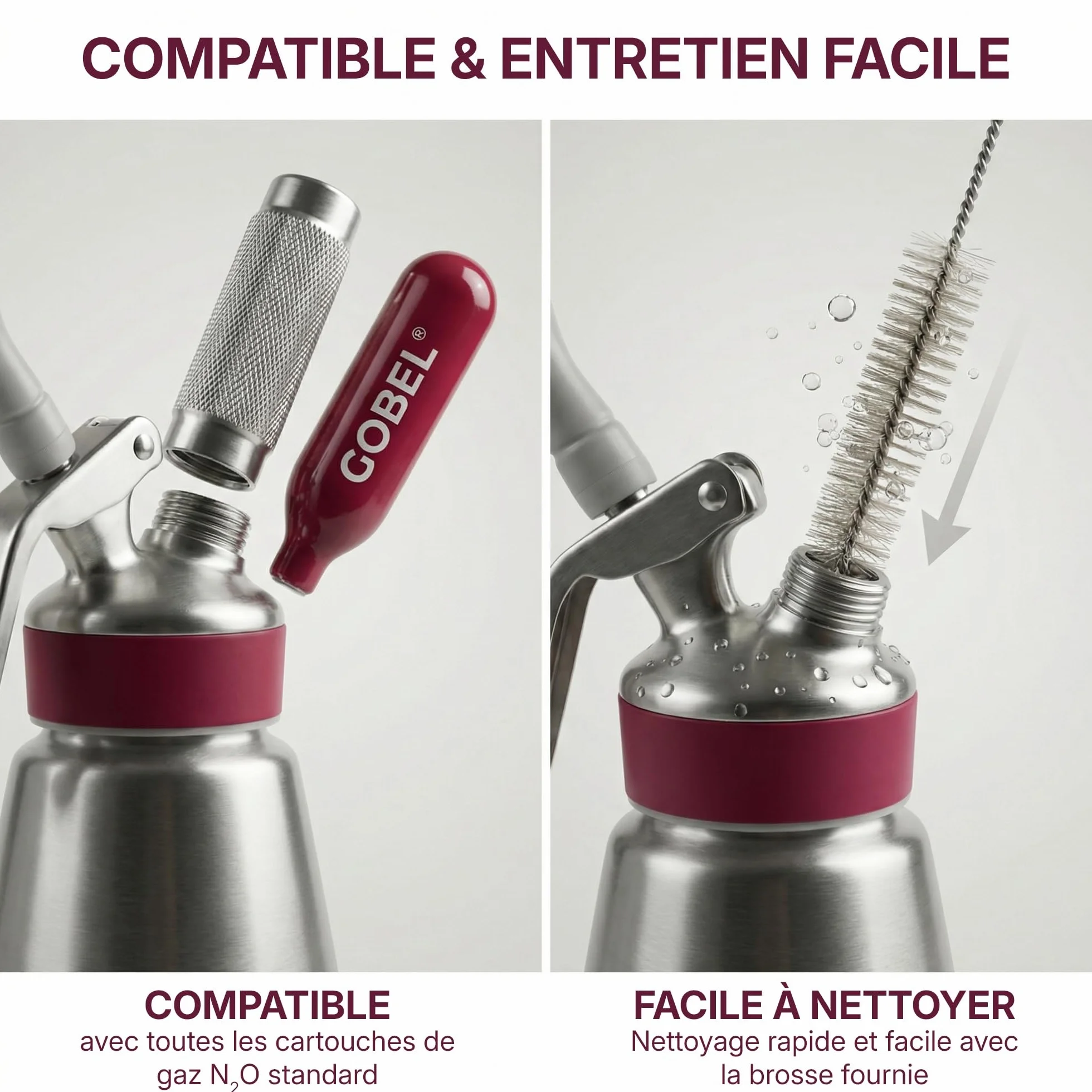 Siphon de cuisine professionnel INOX 1L - GOBEL