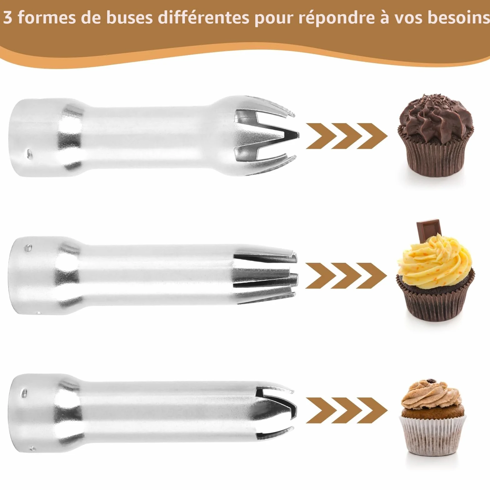 Siphon Chantilly 500ml Aluminium avec 3 Douilles Inox et Brosse Nettoyage pour Crèmes et Mousses