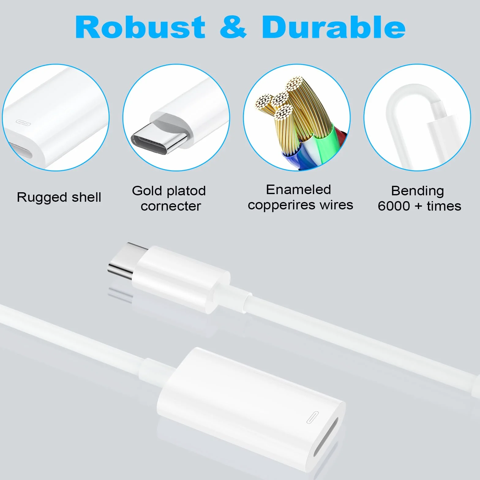 AXFEE Adaptateur Jack Audio USB C, 3in1 Type-C vers Lightning avec DAC Puce pour iPhone 15 Pro Max Plus iPad MacBook