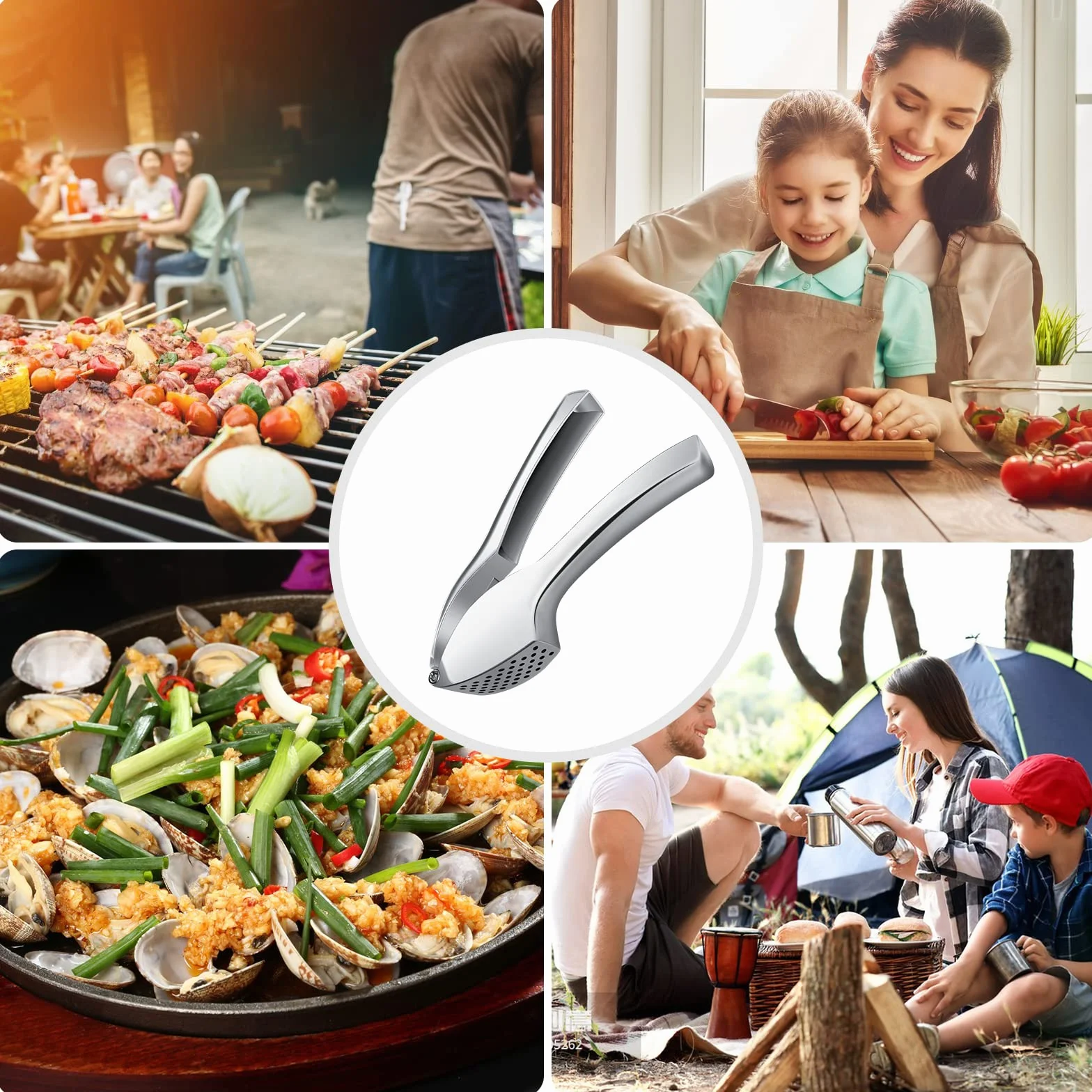 Presse-Ail Manuel Extra Fort en Alliage de Zinc Ecrase Ail Garlic Press