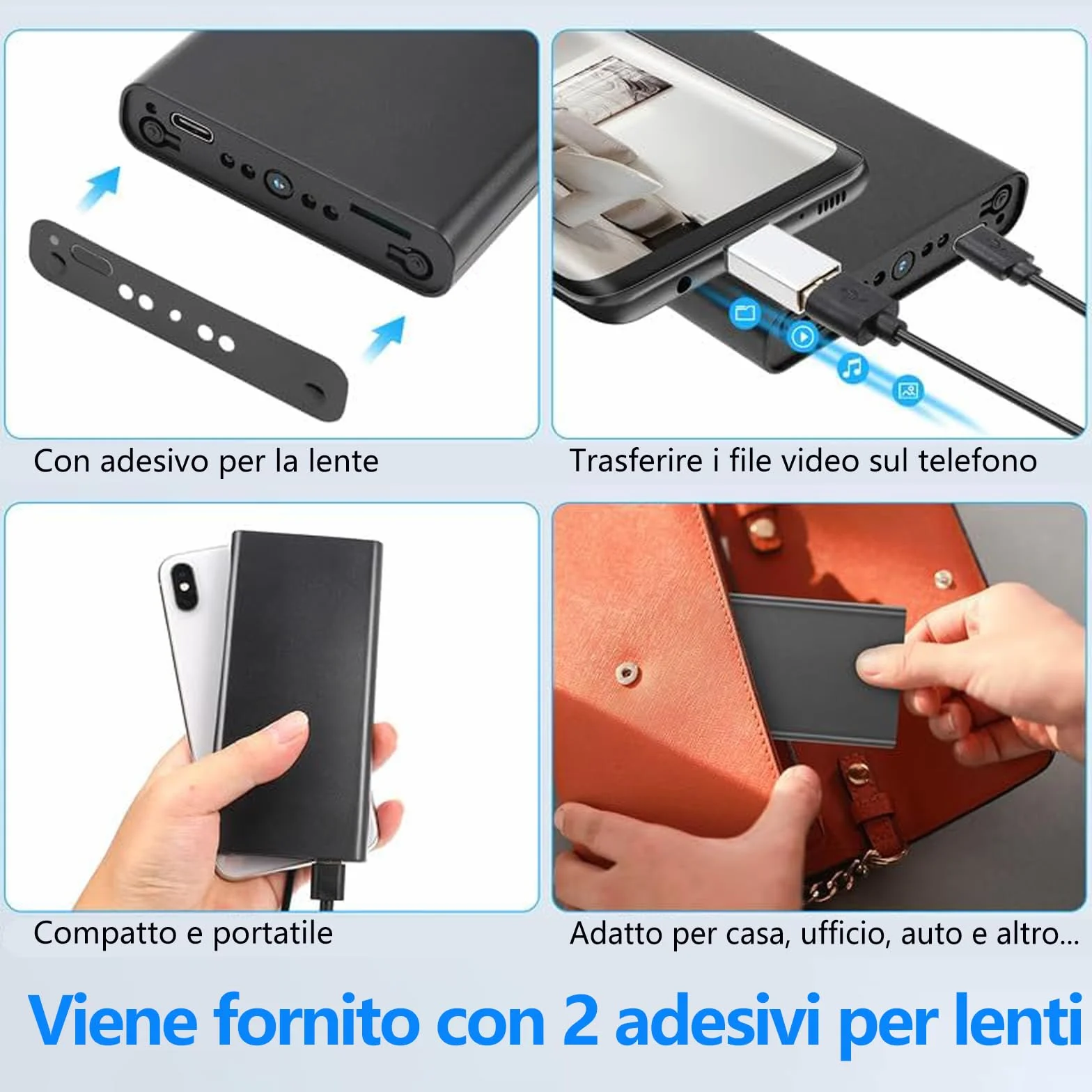 Kamera monitorująca HD 1080p, ukryta szpiegowska kamera monitorująca, wbudowana bateria 10000 mAh, przenośna kamera z wykrywaniem grawitacji, wykrywaniem ruchu, bez Wi-Fi