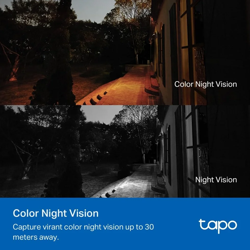 Tapo C510W (2 sztuki) Zewnętrzna kamera WiFi 2K 3 MP, widzenie 360 °, kolorowe widzenie nocne, kamera monitorująca IP, czujnik ruchu, wodoodporna IP65, dwukierunkowy dźwięk, Alexa, 2 sztuki