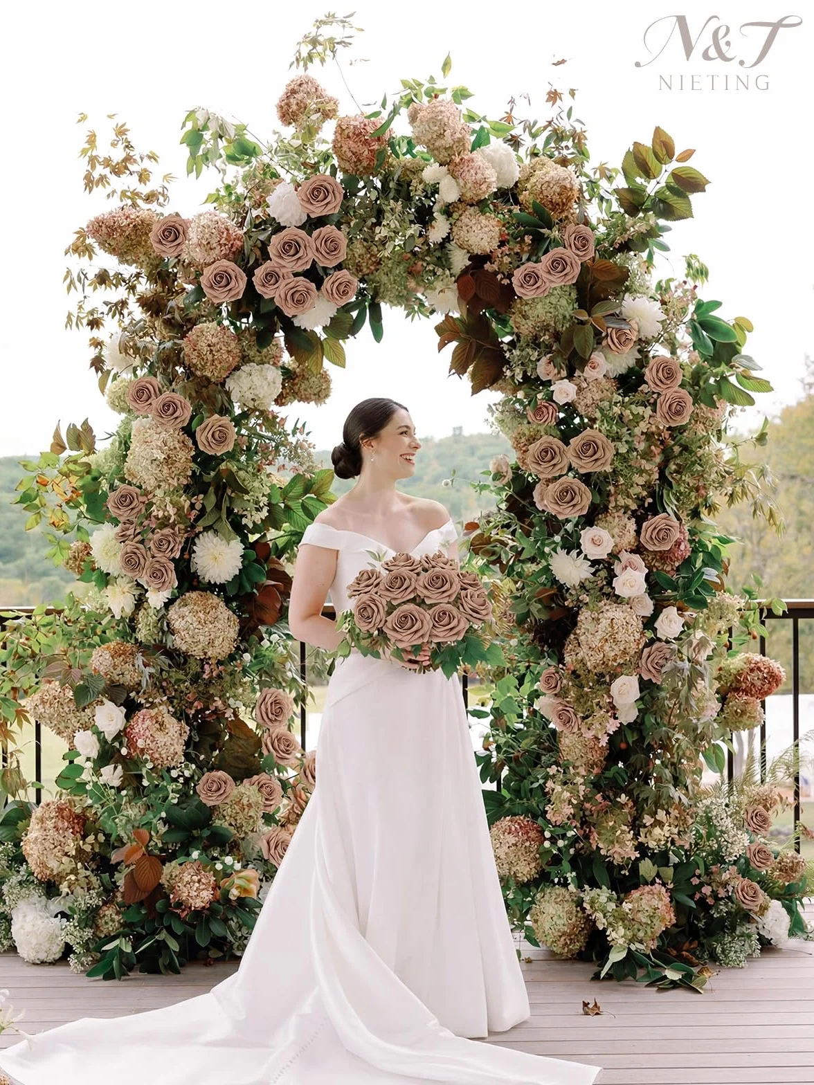 N&T NIETING Fleurs Artificielles Roses 25PCS Mousse Rose avec Feuille et Tige Ajustable Fausses Fleurs pour Décoration Mariage
