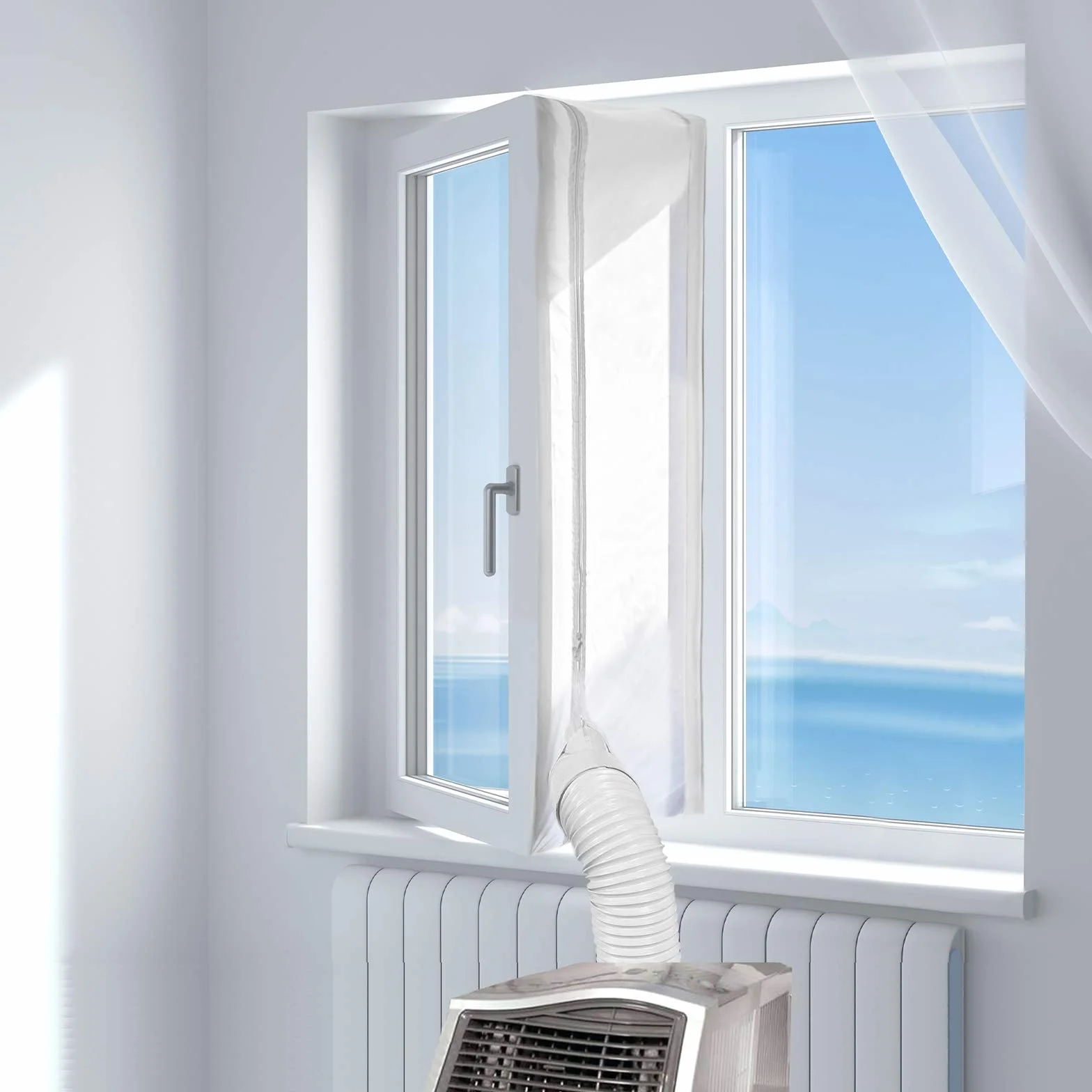 HOOMEE Tissu De Calfeutrage pour Fenêtres 400cm pour Climatiseur Mobile et Sèche-Linge