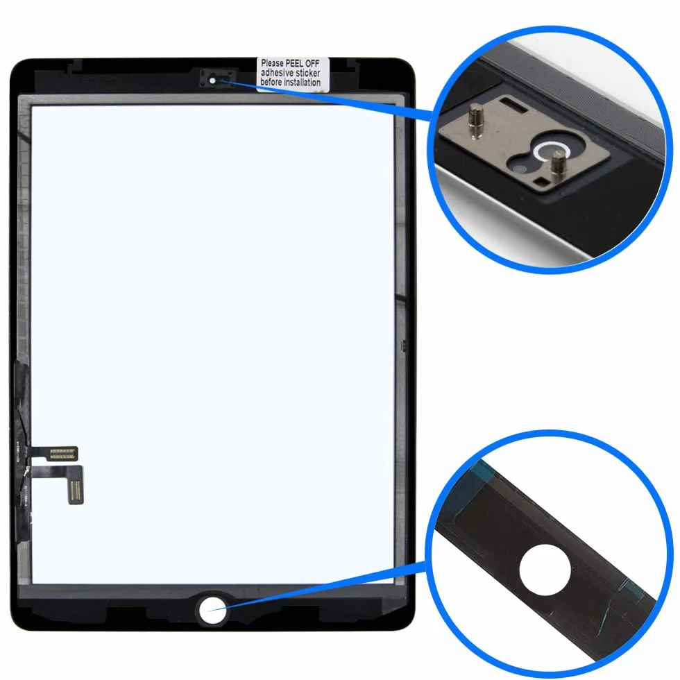 MMOBIEL Digitizer szkło do wyświetlacza kompatybilne z iPad 7 2019 / iPad 8 2020 10,2 cala (czarne) ekran dotykowy część zamienna wraz z zestawem narzędzi