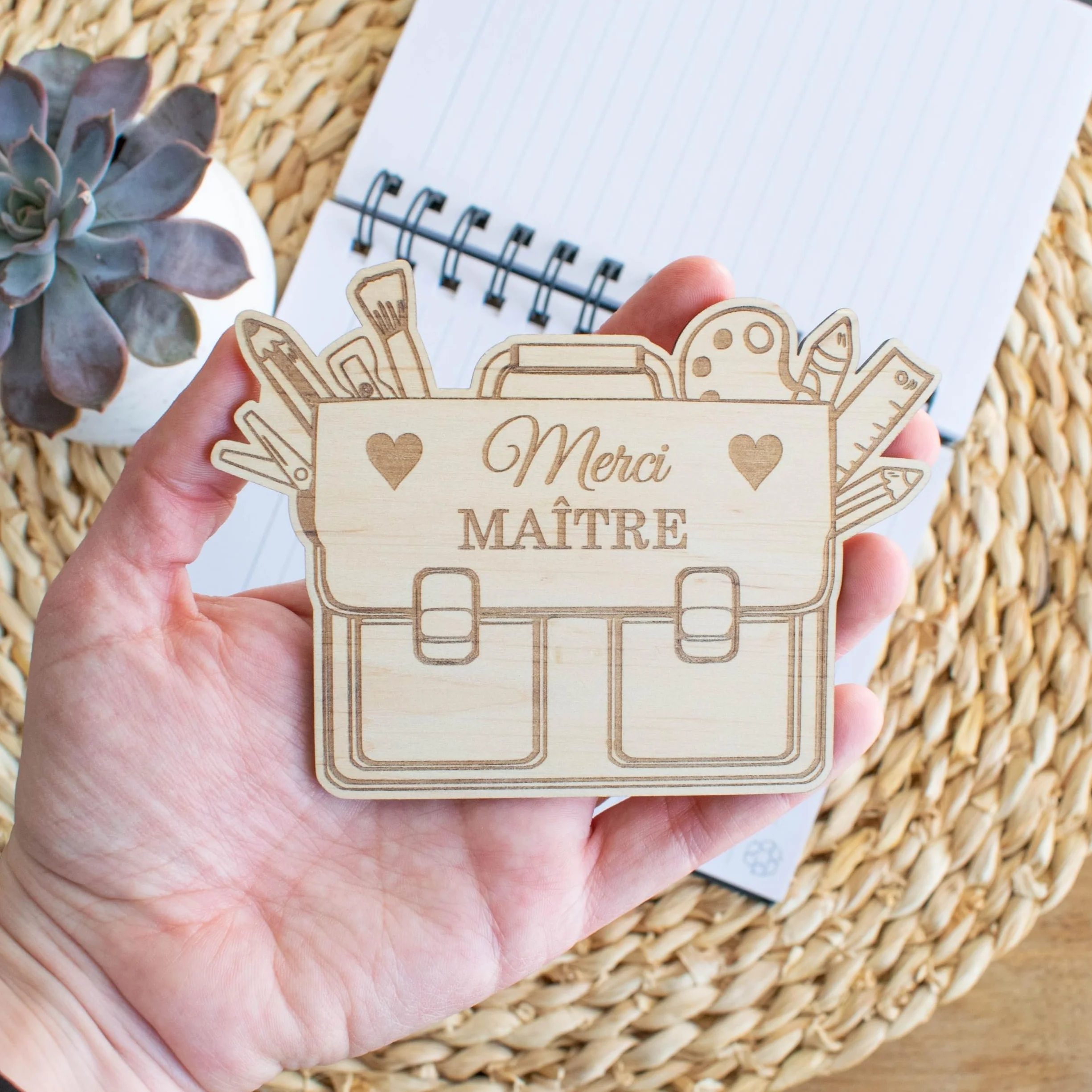 Magnet Maître Merci - Cadeau Fin d'année Scolaire Enseignant - Marque Page Professeur Retraite