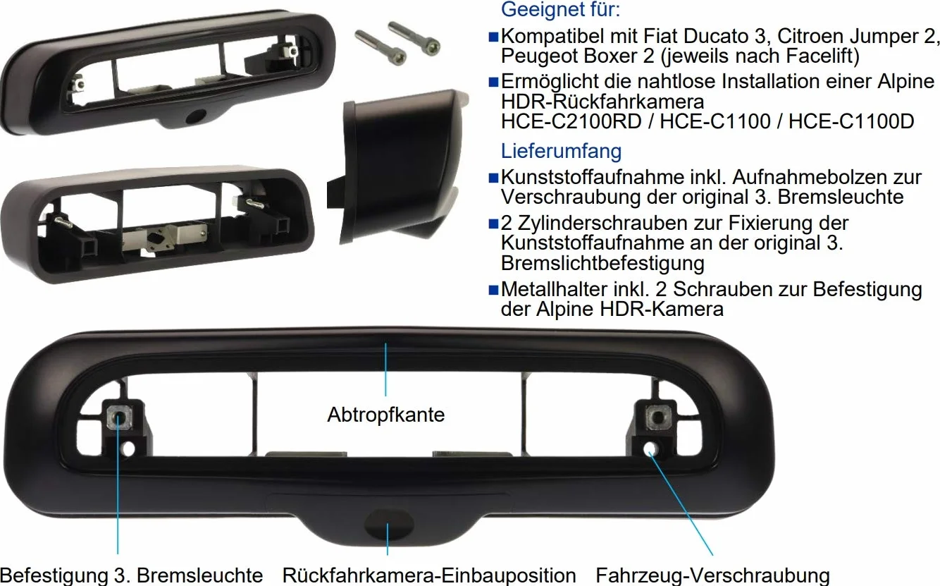 Alpine KIT–R1 DUC obudowa kamery cofania do Ducato