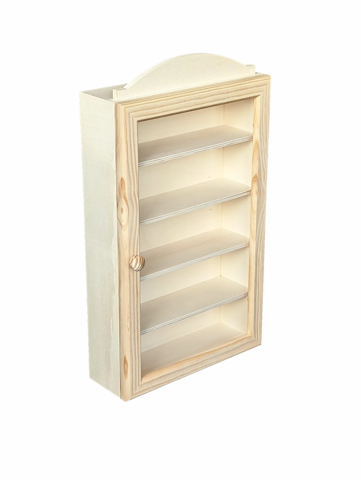 Vitrine Collections. en Bois Naturel, à Peindre. artisanats. Mesures: 25*8.5*44 cms. Collections. en Bois Naturel, à Peindre. artisanats.