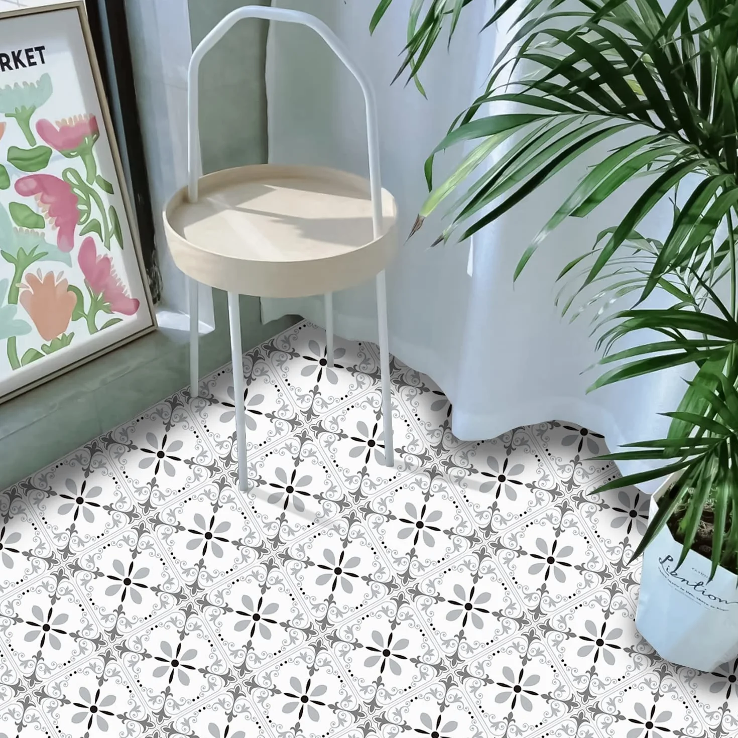 YXHZVON Adhésif Carrelage Sol 10 Pièces 20 x 20 cm Autocollant Mural Imperméable Salle de Bain
