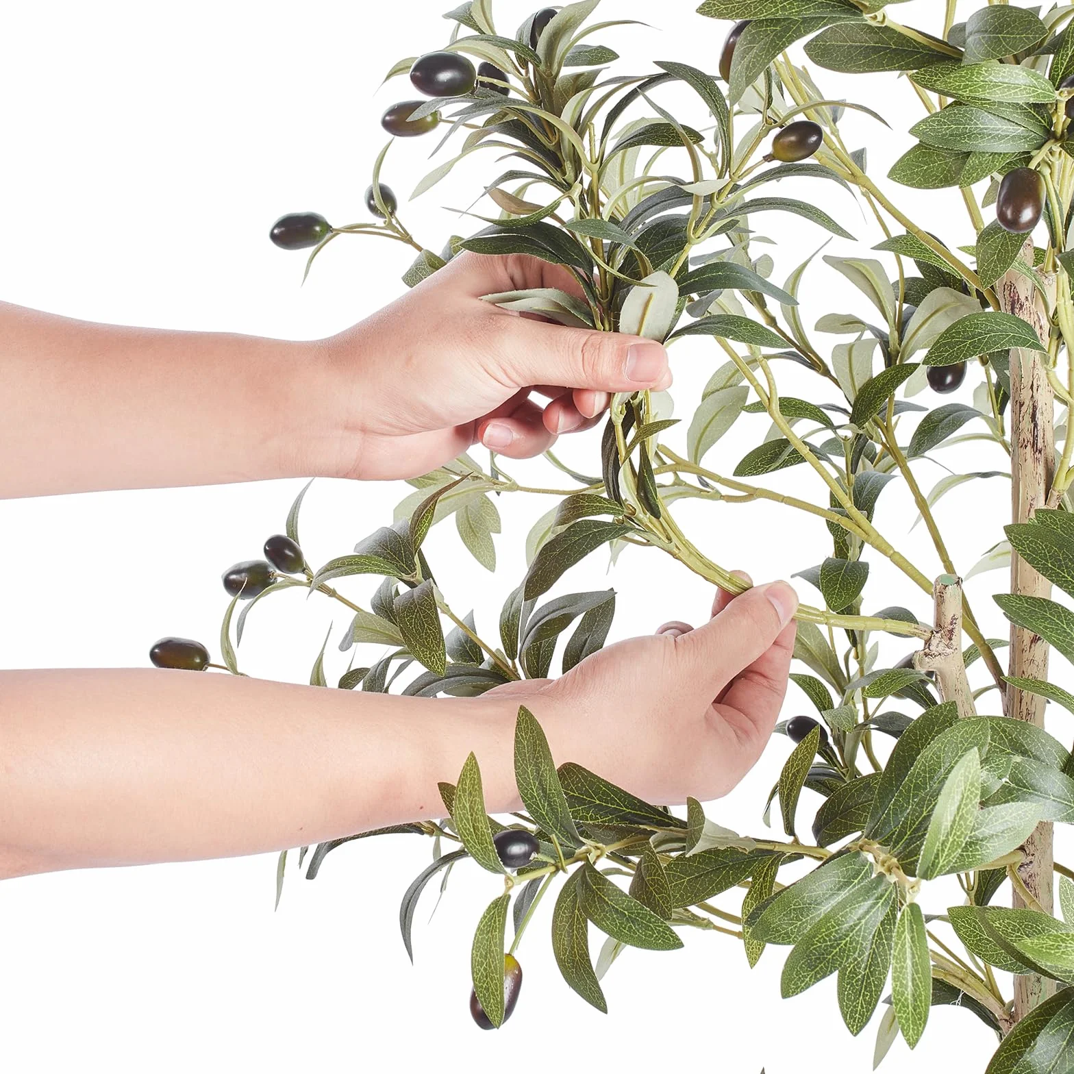 VEVOR Arbre Artificiel 179 cm Olivier Faux Arbre Vert avec Pot 170x145 mm Décoration Intérieur Extérieur