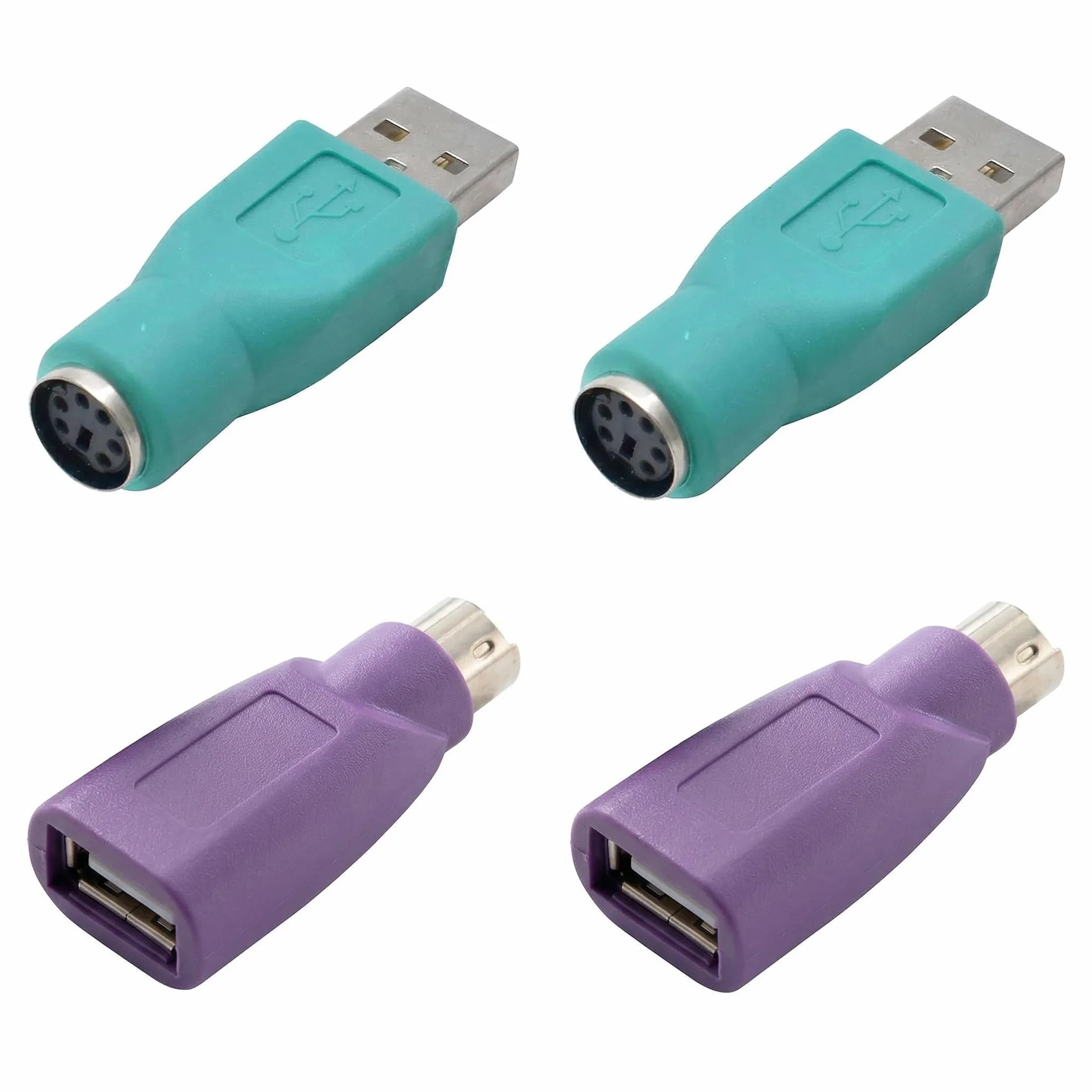 Adaptateur PS/2 Vers USB Clavier Souris Violet Lot De 4 Pour PC PSVR2