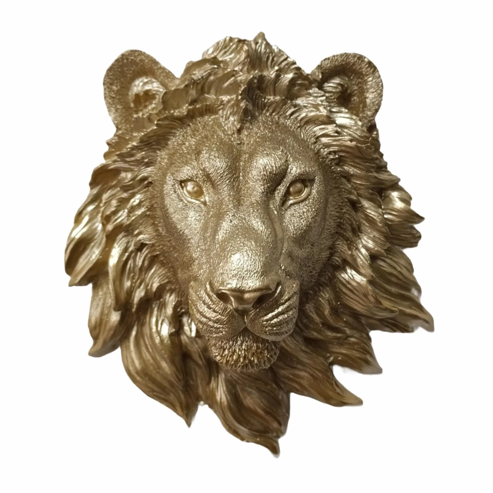 Sharplace Sculpture Murale Résine Tête Animal Lion Artisanat Art Mural Décoration Faite Main