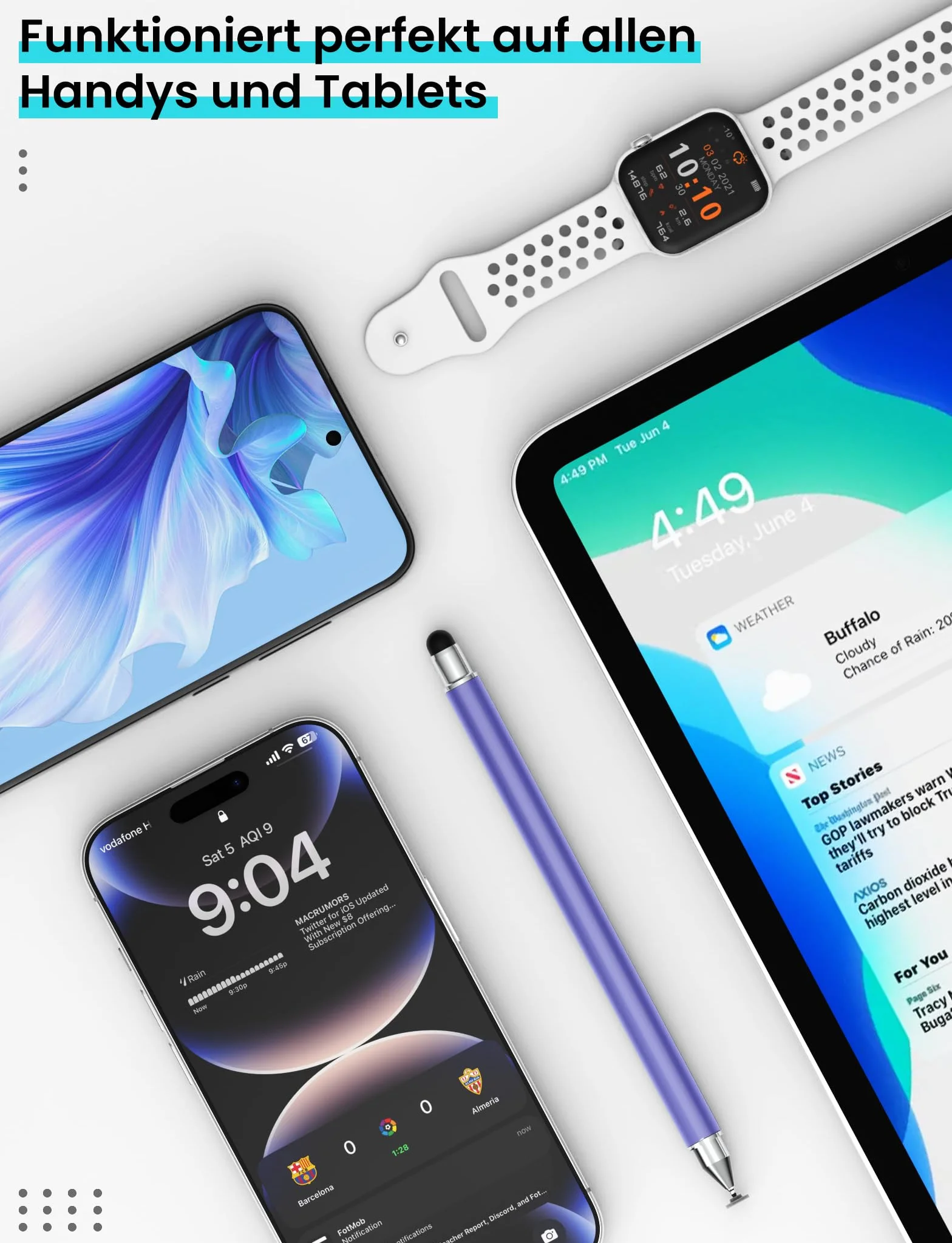 Rysik do tabletu MEKO 3 w 1 magnetyczny rysik do ekranu dotykovego, rysik z włóknem gumowym Disc Stylus dotykowy do wszystkich tabletów/telefonów komórkowych takich jak iPhone/iPad/Switch/Mini/iWatch