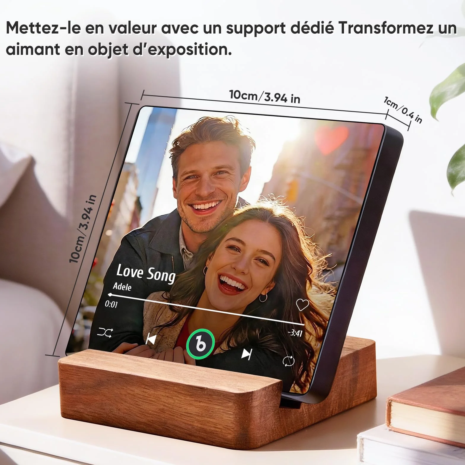 Aimant Frigo Musical Personnalisé Photo - Cadeau Homme Femme - Aimant Musique Rétro Spotify Magnet