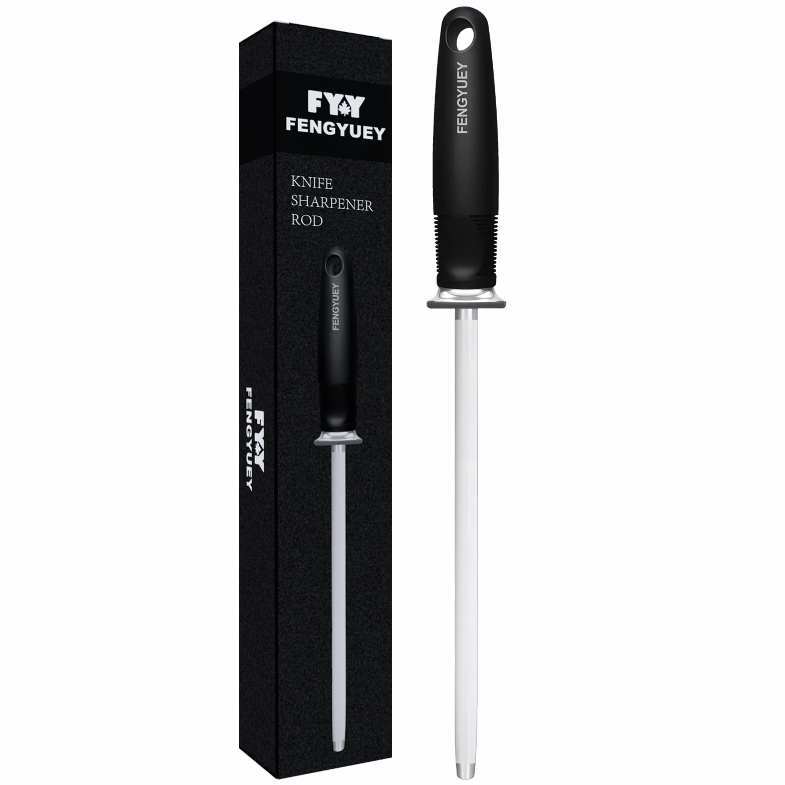 Fusil à Aiguiser Professionnel en Acier au Carbone 37 cm Noir