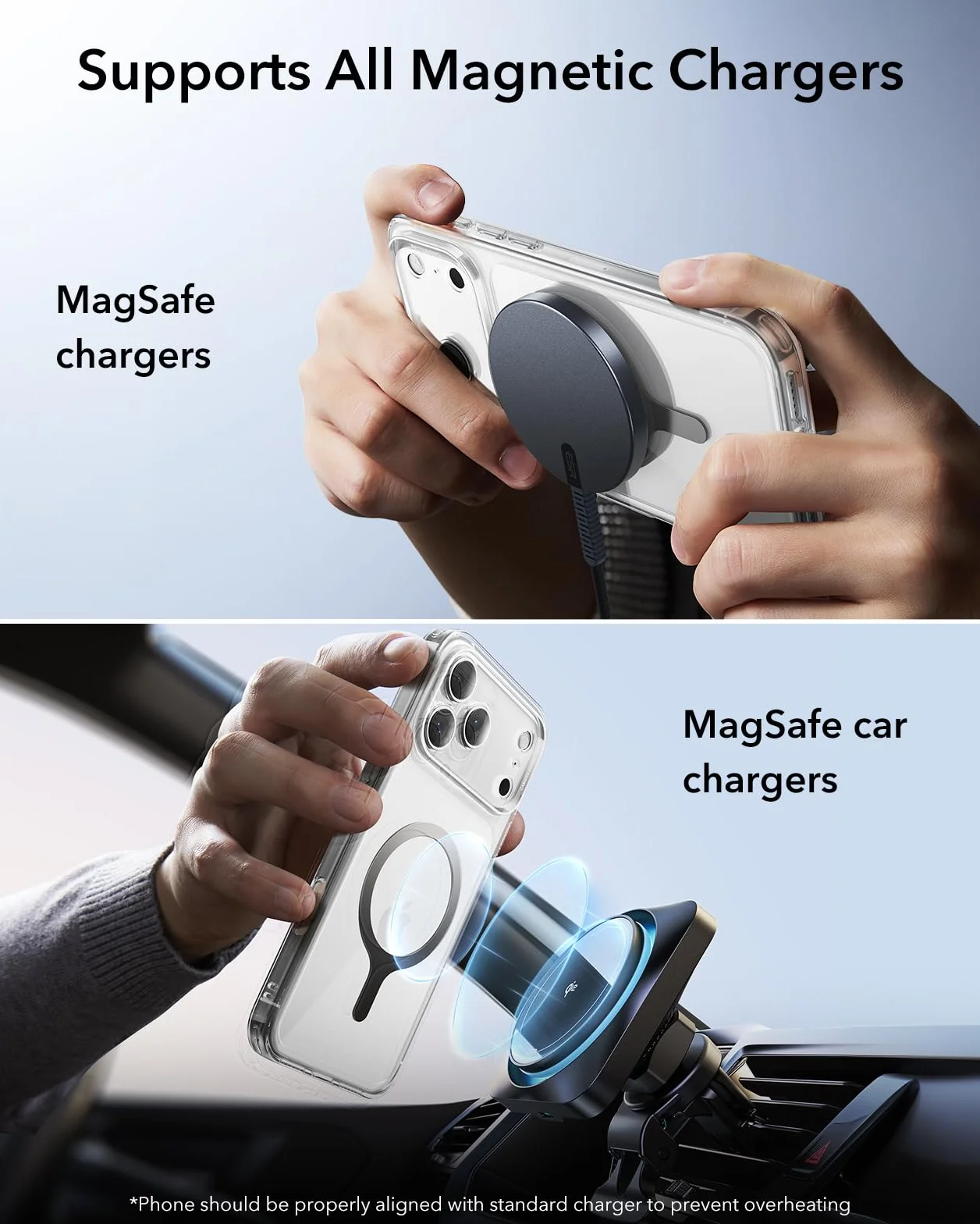 ESR MagSafe MagSafe MagSafe, metalowy pierścień magnetyczny do etui na telefon, uniwersalny zestaw do konwersji ładowarki bezprzewodowej do iPhone'a 17/16/16e/15,/Galaxy S25/Google Pixel 10