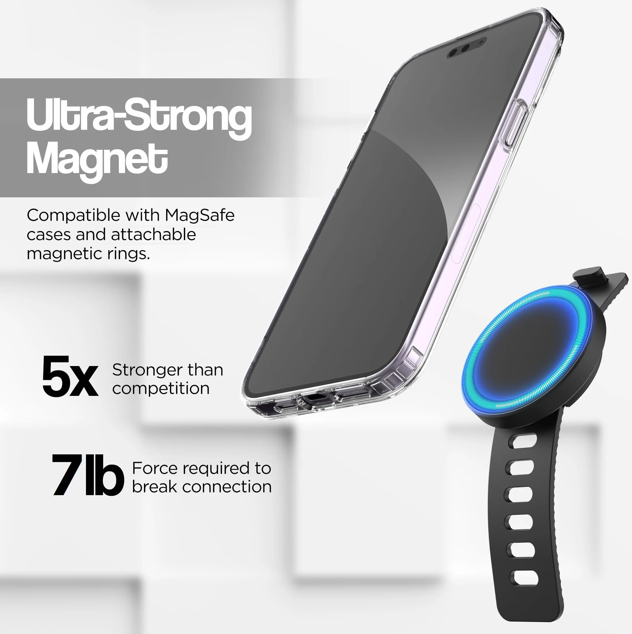 Encased Uchwyt magnetyczny G9-Gripper – kompatybilny z uchwytem na telefon MagSafe do domowego roweru fitness, sprzętu treningowego, wózka i kierownicy wózka (iPhone 14/13/12/Pro Max)