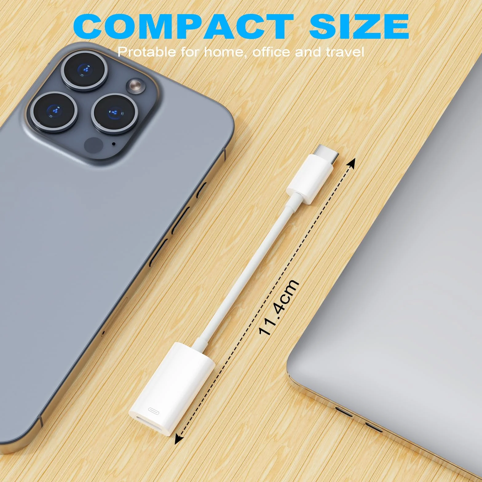AXFEE Adaptateur Jack Audio USB C, 3in1 Type-C vers Lightning avec DAC Puce pour iPhone 15 Pro Max Plus iPad MacBook