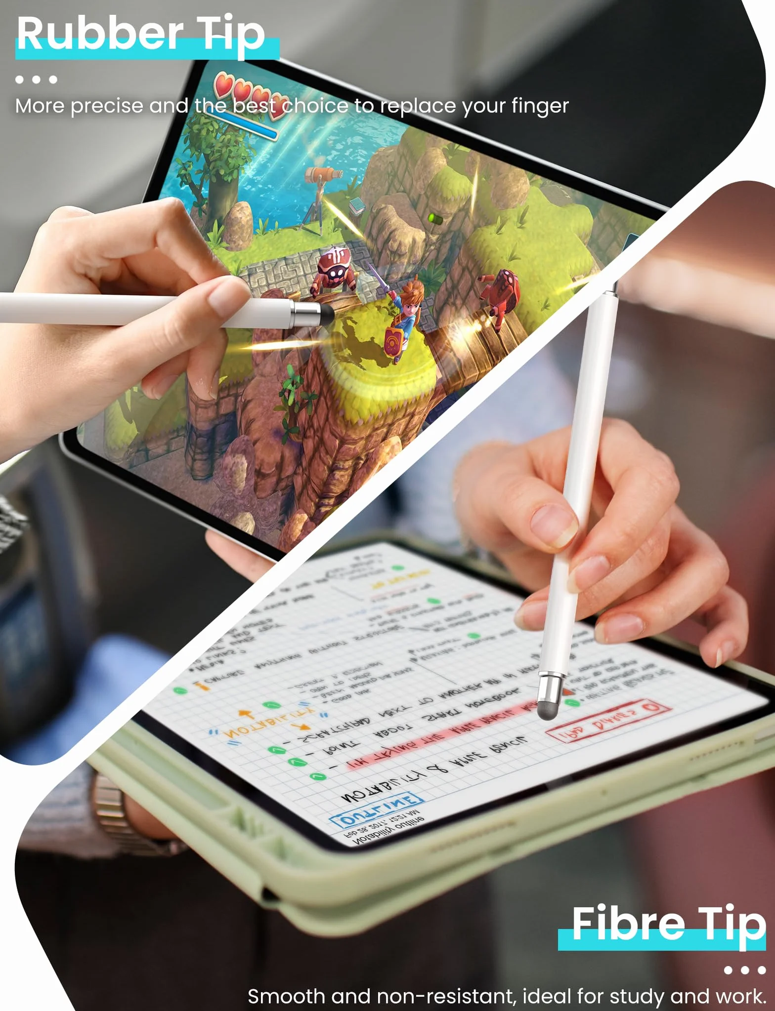 MEKO rysik do tabletu 3 w 1, gumowy rysik do wszystkich telefonów komórkowych/tabletów, iPhone i-Pad Pro Mini iWatch Samsung, Switch,Huawei, Xiaomi, Surface Chromebook itd. czarny + srebrny