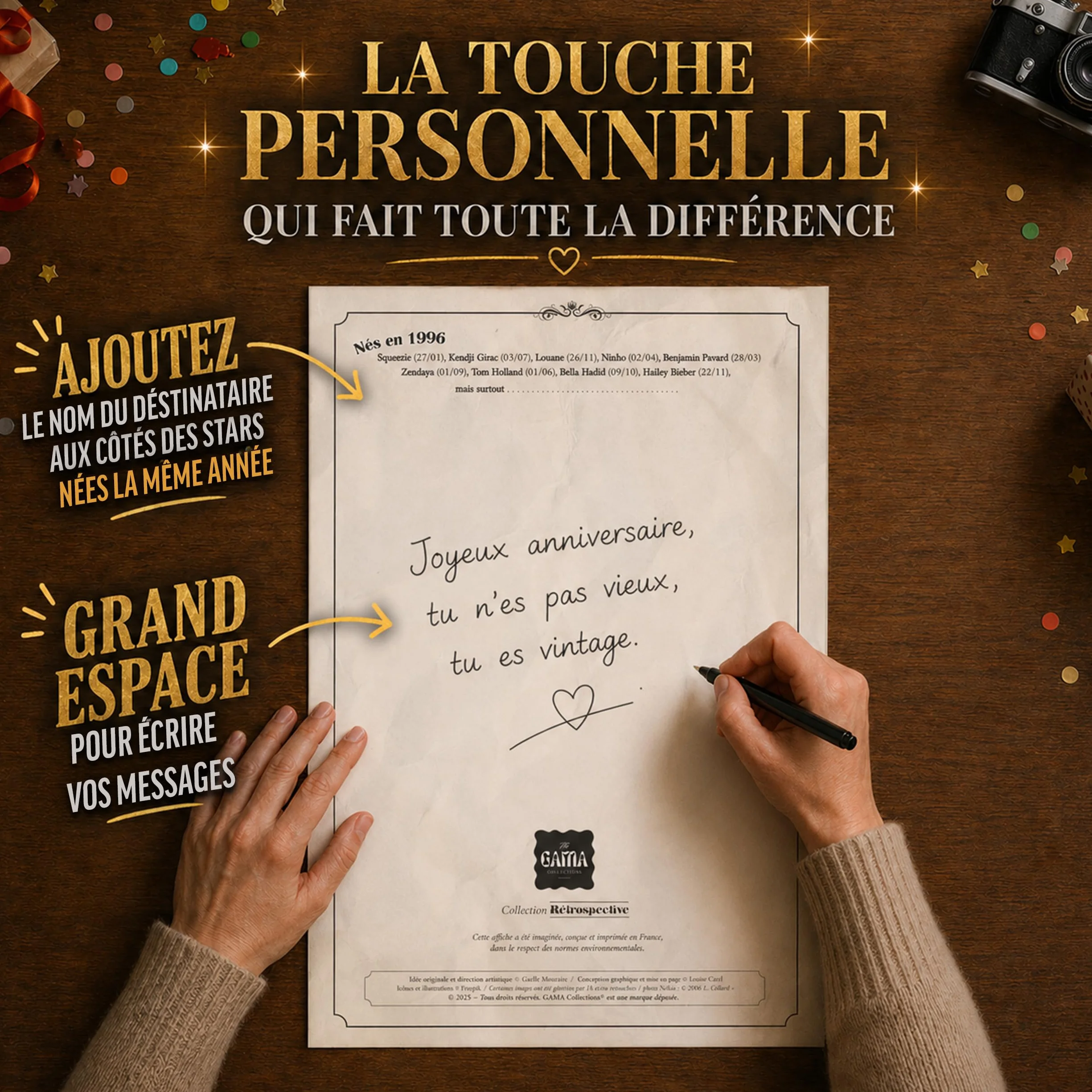 Affiche Anniversaire 1996 – Carte Cadeau 30 Ans Poster Vintage Journal Retour en 1996 Taille A4