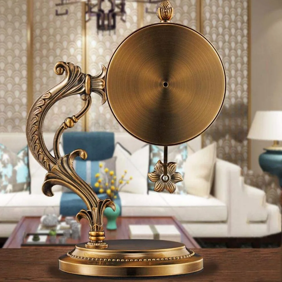 Horloge de cheminée Pendule cuivrée pour Salon Grande Horloge Bureau étude Piles