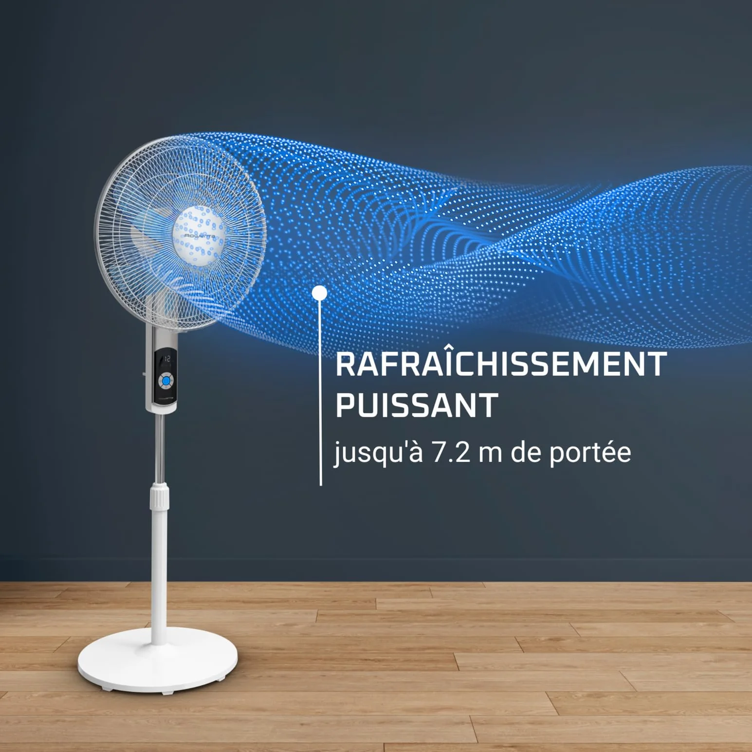 Rowenta Ventilateur sur Pied VU5650F0, 35 dB(A), 12 Vitesses, Oscillation 120°, Télécommande, Minuterie 12h
