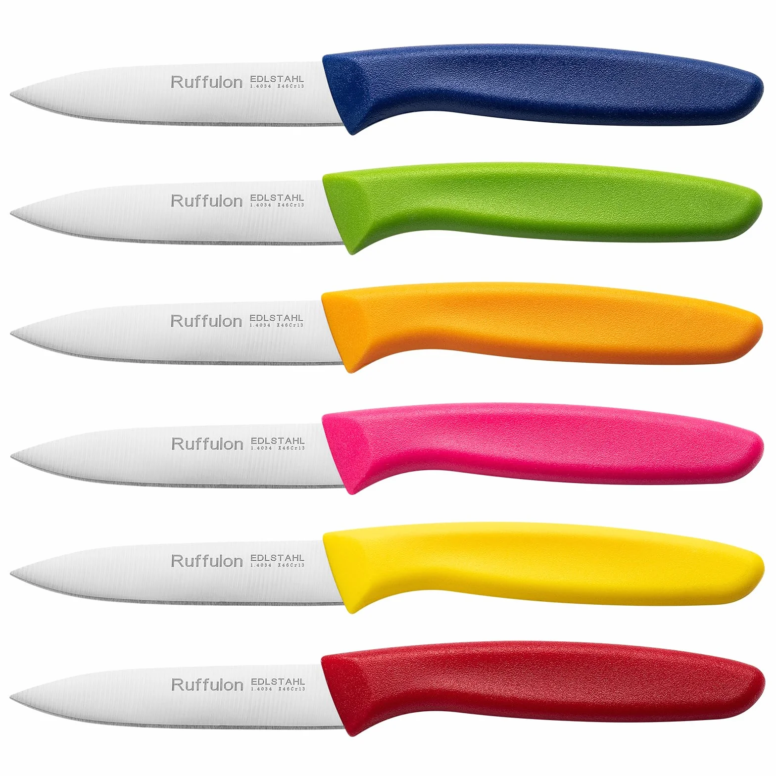 Ensemble de Couteaux à Légumes 6 Pièces, Couteaux de Cuisine en Acier Inoxydable, Tranchant