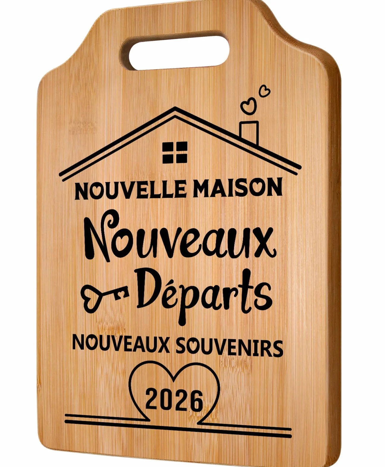 Planche à Découper en Bambou Artisanale Crémaillère Cadeau Unique