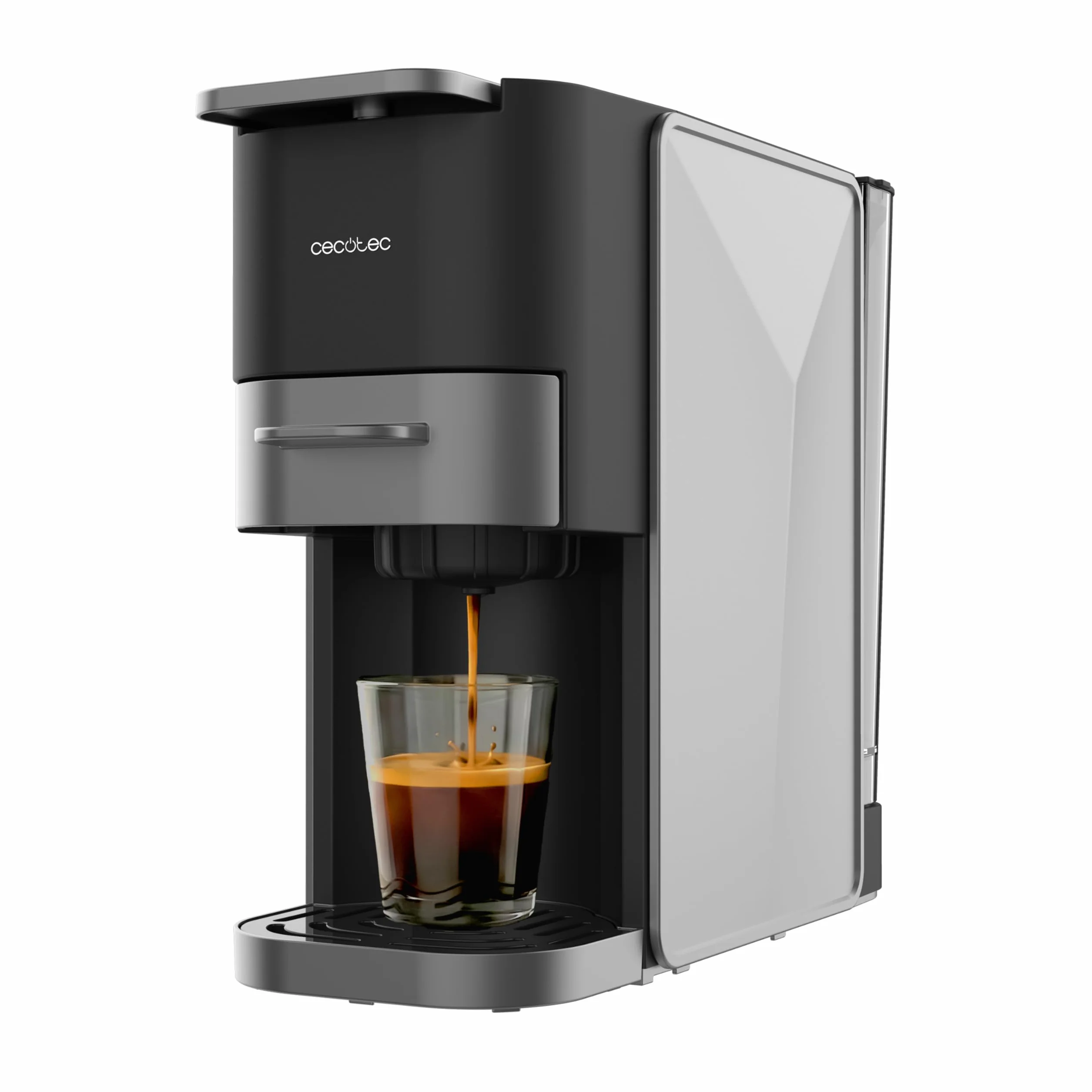 Cecotec Machine à Café Capsules Compacte FreeStyle Compact Dark Roast. 4 en 1, 1350 W, 20 Bars, Compatible avec Café Moulu, Dolce Gusto, Nespresso, ESE pod et Senseo, Réservoir 700 ml