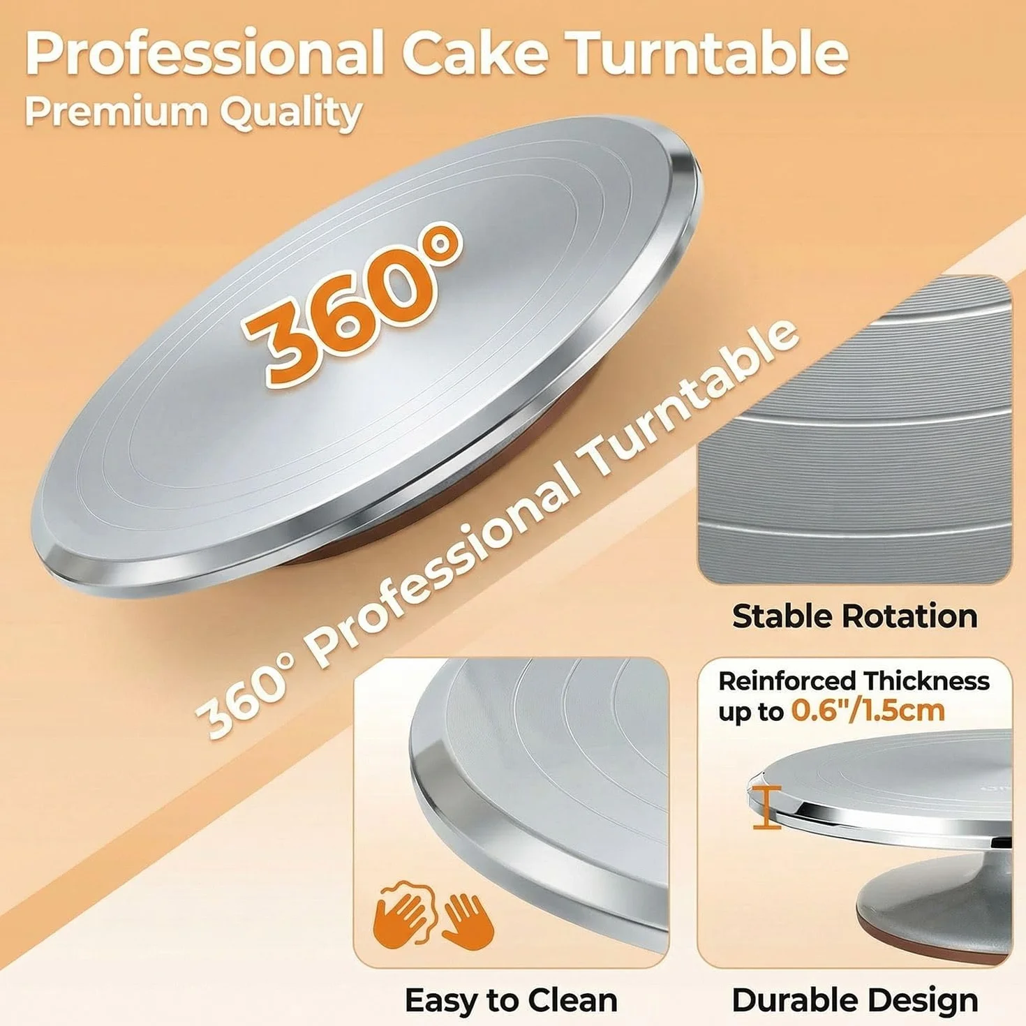 144 Pièces Kit Pâtisserie Professionnel avec Plateau Tournant en Alliage d'Aluminium - Set Ustensiles de Pâtisserie pour Adultes, Débutants et Adolescents