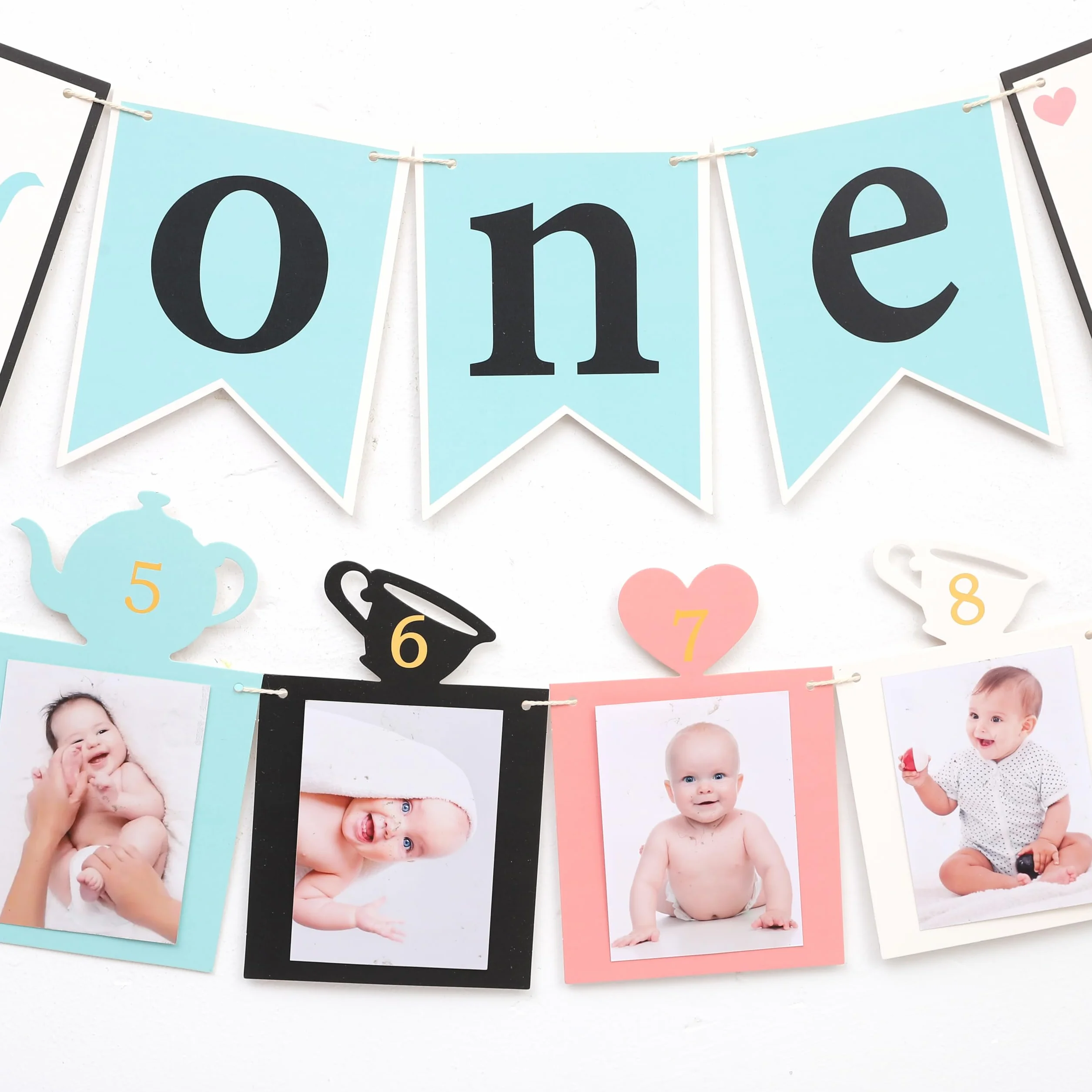 WAWUO Bannière Alice in ONEderland, décoration de 1er anniversaire