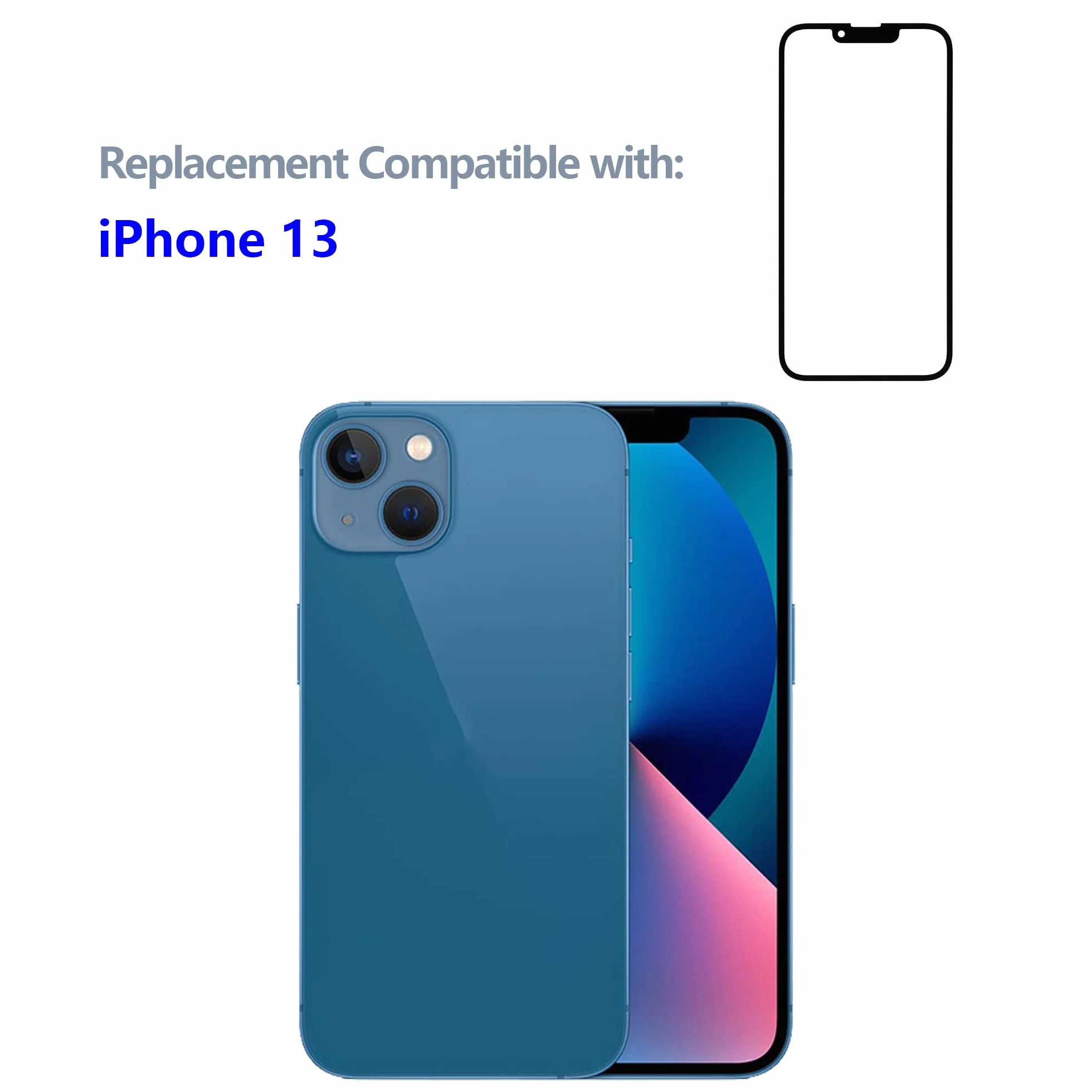 Szkło wyświetlacza szkło przednie zestaw naprawczy kompatybilny z iPhone 13 wraz z zestawem narzędzi